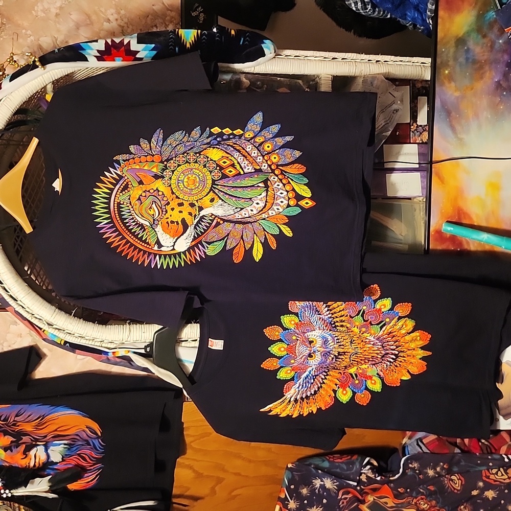 2 neon light up native tshirts /$120